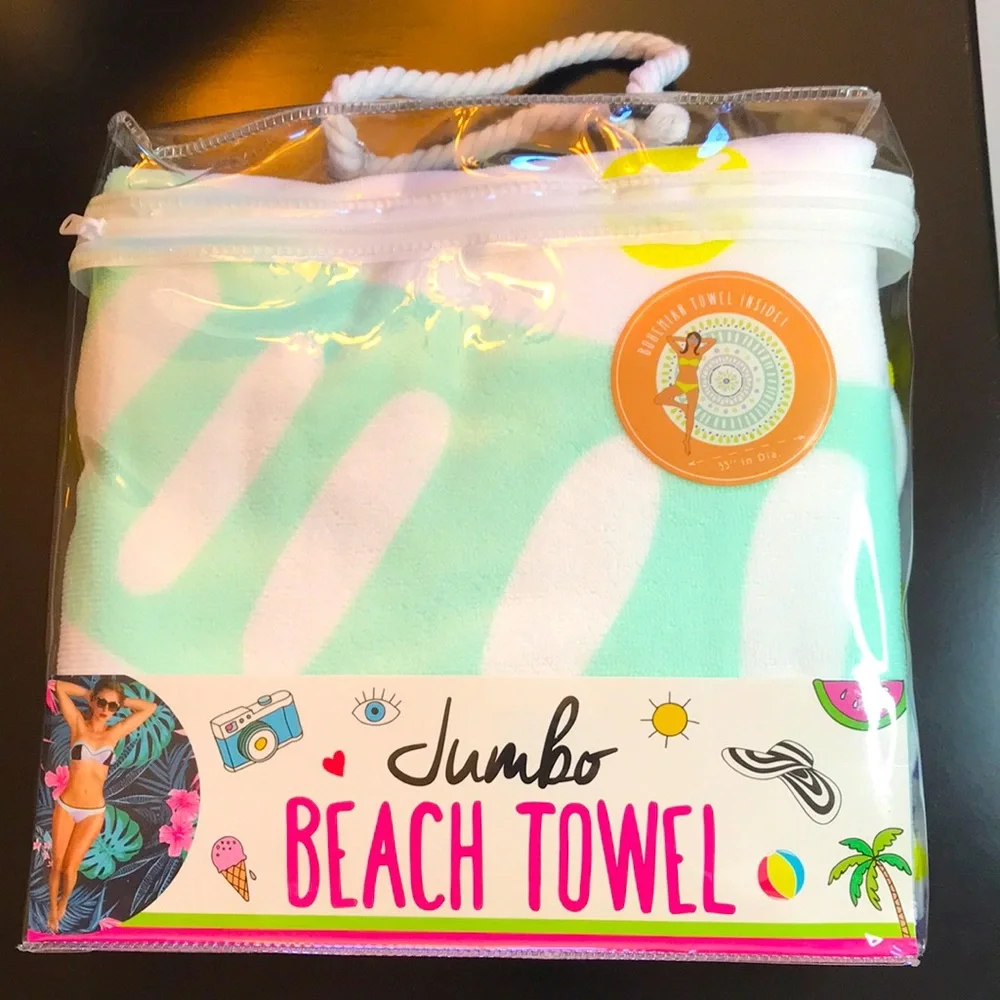 JUMBO round Bohemian beach towel    NWT
